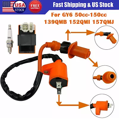 Racing Ignition Coil Spark Plug CDI For Gy6 Scooter ATV TaoTao 50cc 125cc 150cc • $10.26