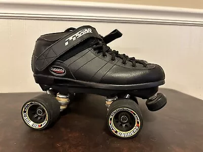 Vintage Riedell Carrera Speed Skates 105B/#2 Mens Size 8 Black Sure Grip 96A • $74.99