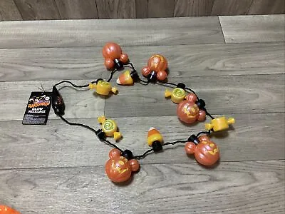 Disney Halloween Mickey Mouse Pumpkin Light Up Necklace NEW • $19.99