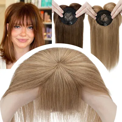 Human Hair Topper Real Remy Hair Toupee Hairpiece Mono Top Piece Wiglet Fringe N • £51.50