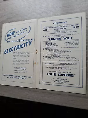 Variety Theatre Programme 1940lewisham Hippodromearchie Glen • £8