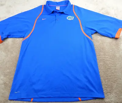 Vintage Nike Florida Gators Polo Shirt Mens Blue Short Sleeve Embroidered XL • $17.16