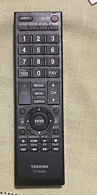 $9.50 • Buy TV Remote Control CT-90325 For Toshiba 50L2200U 37E20 22AV600 32C120U Untested