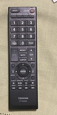 $9.50 • Buy TV Remote Control CT-90325 For Toshiba 50L2200U 37E20 22AV600 32C120U Untested
