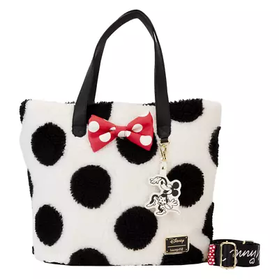 Loungefly Disney Minnie Mouse Rocks The Dots Classic Sherpa Tote Bag - WDTB2914 • £75