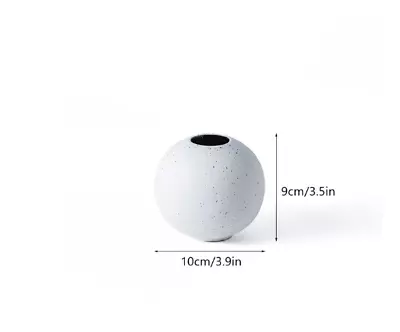 Matte Greyscale Sphere Ceramic Flower Vase Round Home Decor Modern Speckled 1pc • £31.93