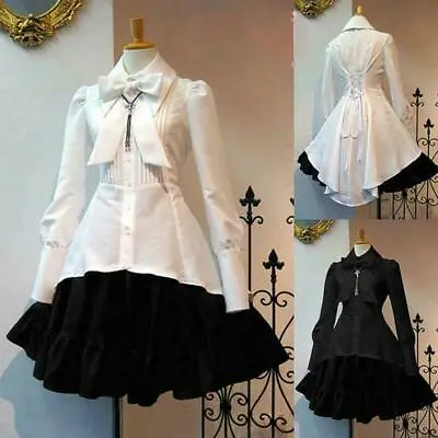 Medieval Women's Long Sleeves Ruffles Lolita Girl Princess Dress Party Costume • $24.99