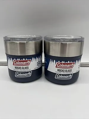 2 Pack Coleman Sundowner Insulated Stainless Steel Rocks Glass 13oz Blue Nights • $22