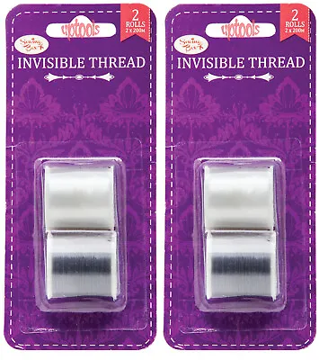 2 X Pack Of 2 Reels Of Invisible Thread - 200m Thread On Each Roll • £6.95