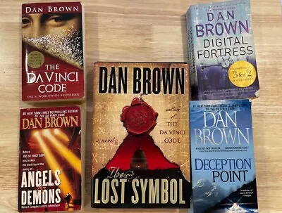 Lot Of 5 Dan Brown Books Robert Langdon Da Vinci Code & Others • $17.99