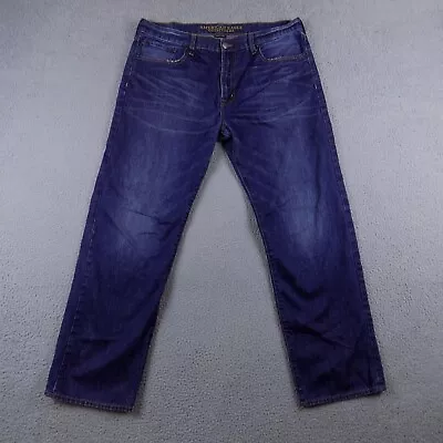 American Eagle Jeans Mens 38 Blue Denim Made To Last Loose Straight 38x34 • $24.95