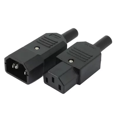 1Pair 10A 3 Terminals Panel Mount IEC320 C14 Power Socket C13 Plug Adapter • $11.70