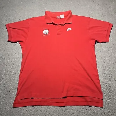 Vintage Nike Polo Shirt Mens XL Red Michael Jordan Basketball Camp 80s 90s • $39.99