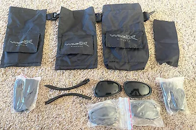 WileyX Z87 Black Wrap Sunglasses Parts Eyepieces Straps Bags Earpieces   A.N • $40