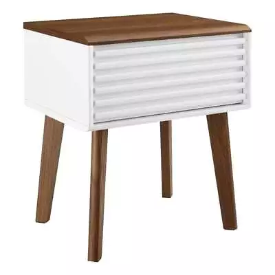 Modway Render Contemporary Wood And Particleboard End Table In Walnut/White • $100.99