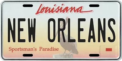 New Orleans Louisiana Aluminum Pelican Sportsman's Paradise License Plate • $14.95