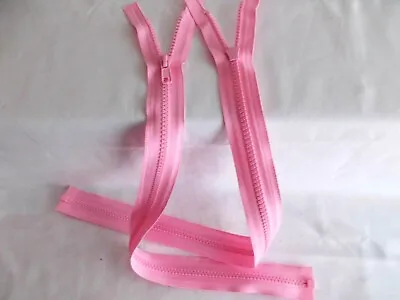Ykk Vislon Open End Chunky  Zips  In Baby Pink 45cm • £5.65