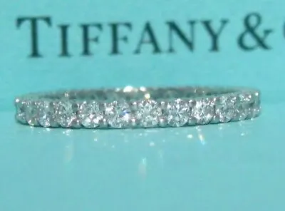 $8.2k Tiffany & Co. Forever Embrace Diamond Ring 2.2mm Eternity Wedding Band 6.5 • $5595