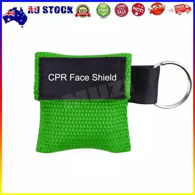 Keychain Resuscitator Face Shield Emergency First Aid CPR Mask (Green) * • $7.21