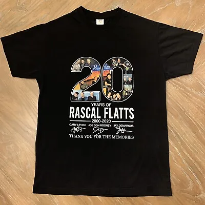 20 Years Of Rascal Flatts Thank You For The Memories Black T-Shirt Size Small • $9.99