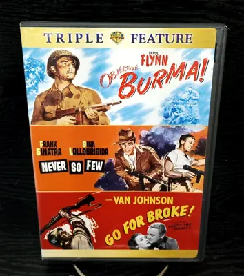 DVD War Movie Triple Feature Objective Burma - Never So Few - Go For Broke NR • $8.55