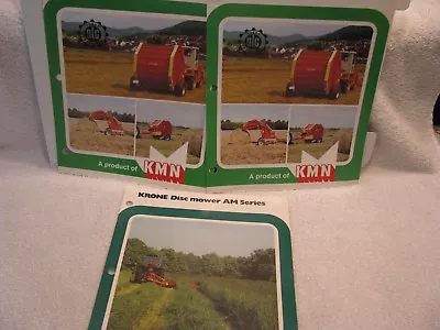 Three Early Krone Brochures Balers/Disc Mower • $19.99