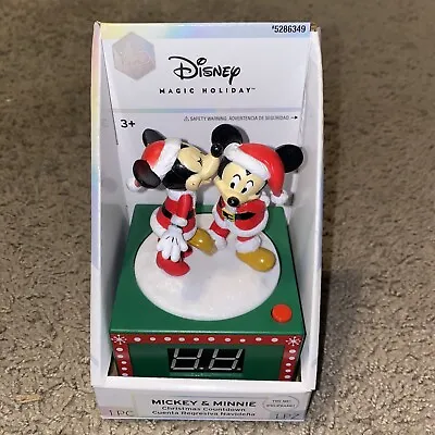 5.5  Disney Minnie Kissing Mickey Talking Musical Christmas Countdown Clock! • $13.99