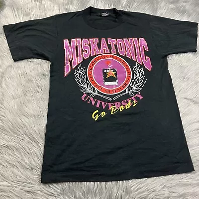 Vintage 90s HP Lovecraft Miskatonic University Black T Shirt • $175