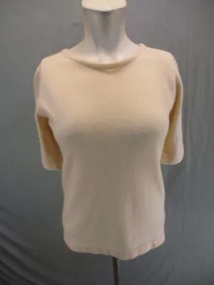 N.Peal Size XS Womens Beige 100% Pure Cashmere Short Sleeve Sweater 1RE6 • $24.99