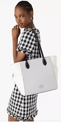 Kate Spade New York Madison Laptop Tote Shoulder Bag In Platinum Gray • $280.24