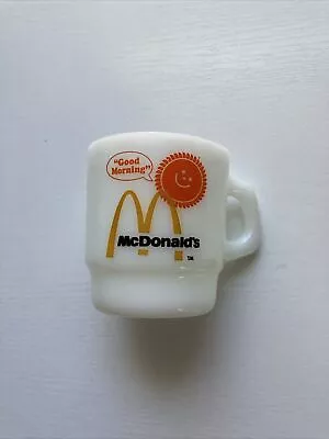Vintage Anchor Hocking Fire King Milk Glass McDonald's Coffee Cup Mug Good Morn • $9.88