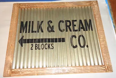 Original Vintage Hand Painted Tin Sign- MILK & CREAM CO.--------  2 BLOCKS • $59.99