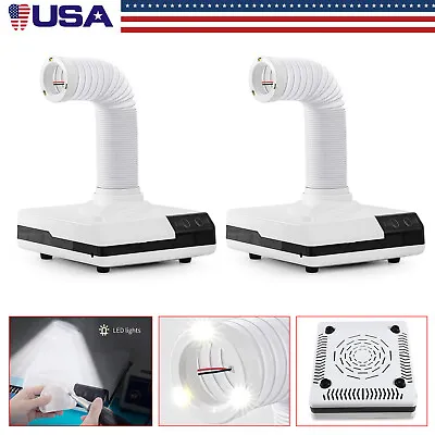 2 X Portable Nail Dental Lab 3 LED Desktop Dust Collector Extractor Machine 60W • $97.98