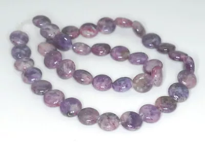 10MM Light Purple Lepidolite Gemstone Grd AB Flat Round 16 Inch (90188407-655) • $8.99