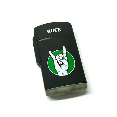 ZENGAZ MAXI JET ZL-10 Refillable ROCK Edition Black Lighter Hand Sign Design • £3.99