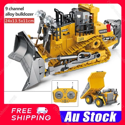 $63.64 • Buy Remote Control Excavator Bulldozer Toy 2.4G 9/11 Channel RC Front Loader Tractor