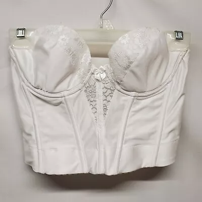 $17.99 • Buy Va Bien Women's 36B White Lace Detail Strapless Underwire Bone In Bustier 6262