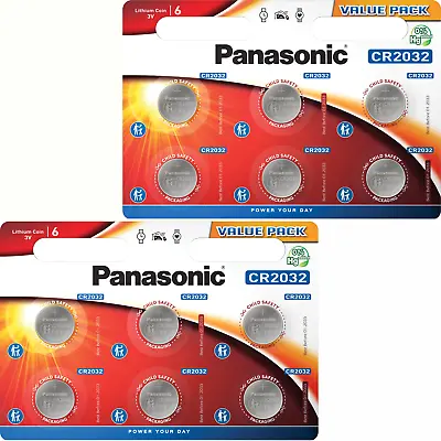 12 X PANASONIC® CR2032 3V Lithium Coin Cell Batteries 2032 BR2032 DL2032 Long Ex • £6.83