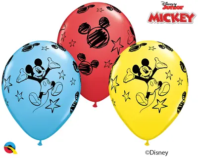 11  Mickey Mouse Printed Latex Balloons - Qualatex Party Supply Decorations • $4.89