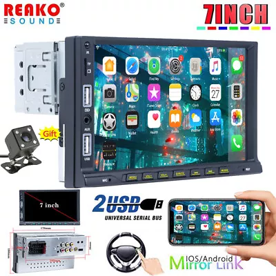 7  Single 1Din Car Radio Stereo Touch Screen Bluetooth FM MP5 Player 7027UP+Cam • $45.49