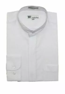 Mens' Mandarin Collar (Banded Collar) Dress Shirt By TDC Collection • $19.99