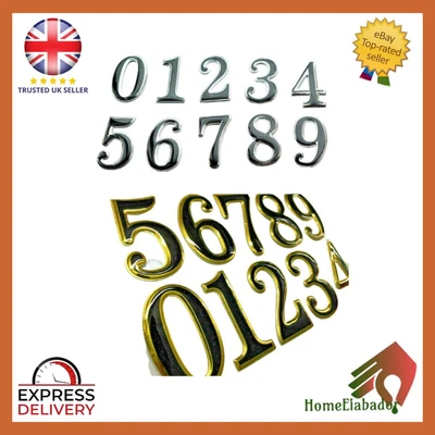 £1.95 • Buy Self Adhesive Door Numbers Letter Office Sign Decals Stickers House Apartment UK