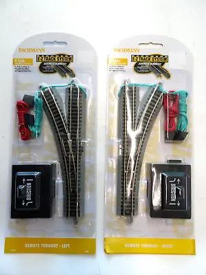 BACHMANN N Scale Right/Left Remote Turnouts Nickel Silver E-Z Track New • $45.99