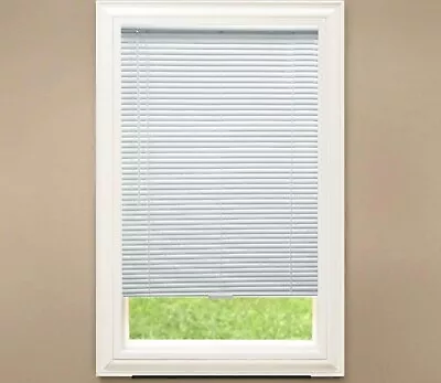 CUSTOM CUT Hampton Bay White Cordless 1 In. Room Darkening Vinyl Blinds • $15