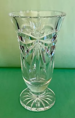 Signed WATERFORD Crystal Heavy Footed HAPPY ANNIVERSARY Pattern 7  FLOWER VASE • $18.99