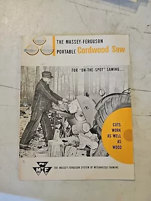 Vintage 1958 Massey Ferguson Portable Cordwood Saw Dealer Sales Brochure • $10.75