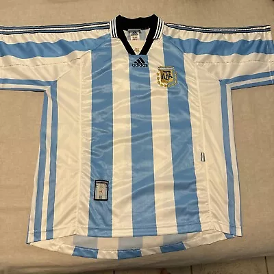 Adidas XL Adult ARGENTINA National Team Jersey -  World Cup 1998 ! Barely Used. • $8.50