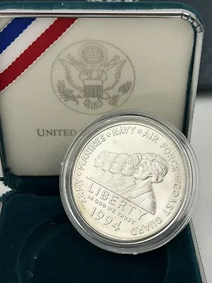 1994 P Women In Military Service Proof Silver Dollar W/ Box And COA • $35.99