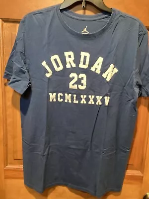 Michael Jordan Nike Blue MCMLXXXV 23 Bulls Basketball NBA Nike Tee Shirt Large • $10