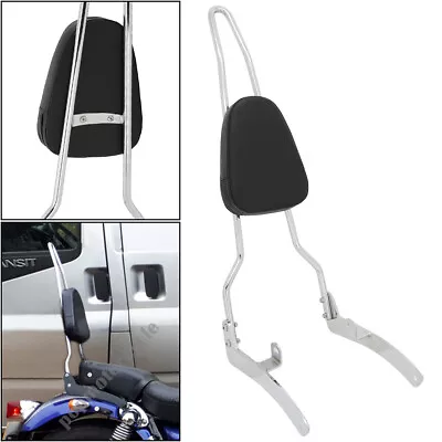 Chrome Tall Sissy Bar Backrest Soft Pad For Yamaha Virago XV400 XV535 XV535S • $59.80